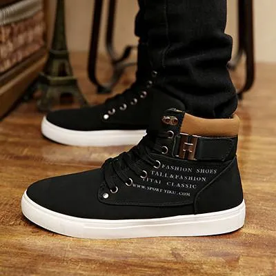 Mens Casual Daily High Top Ankle Faux Leather Boot