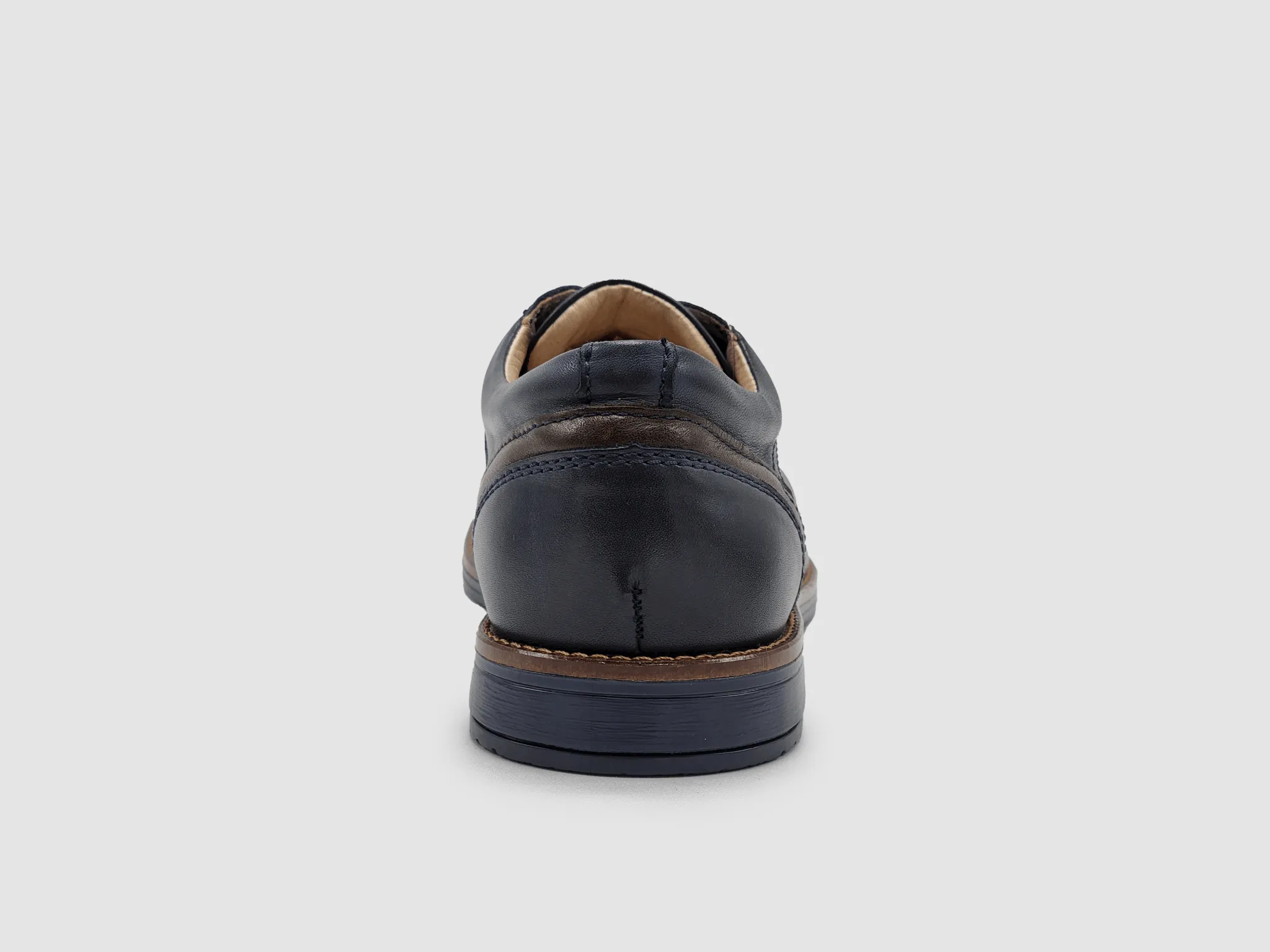 Men's Oxford Toe-Cap Leather Dress Shoes - Navy