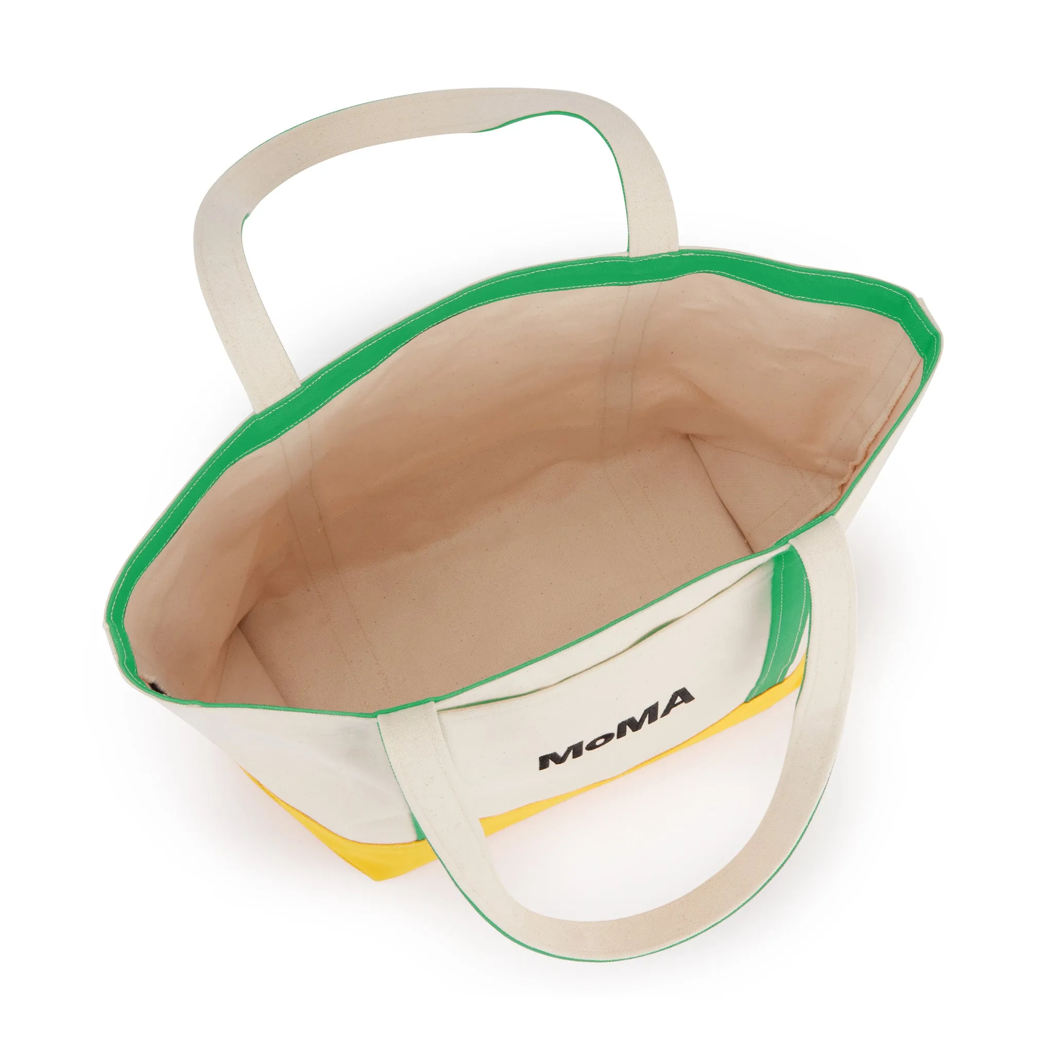 MoMA Baggu Heavyweight Canvas Tote - Green/ Yellow