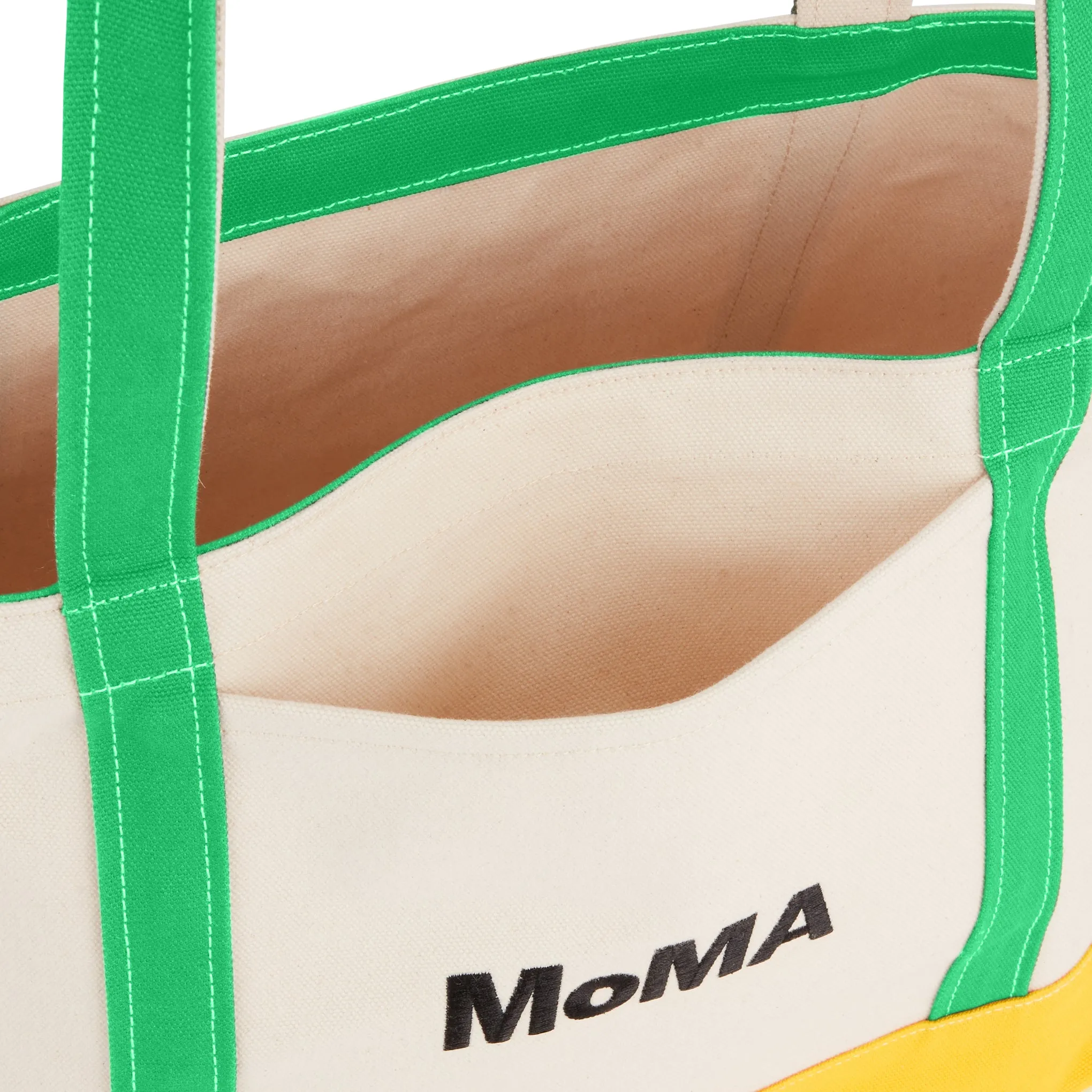 MoMA Baggu Heavyweight Canvas Tote - Green/ Yellow