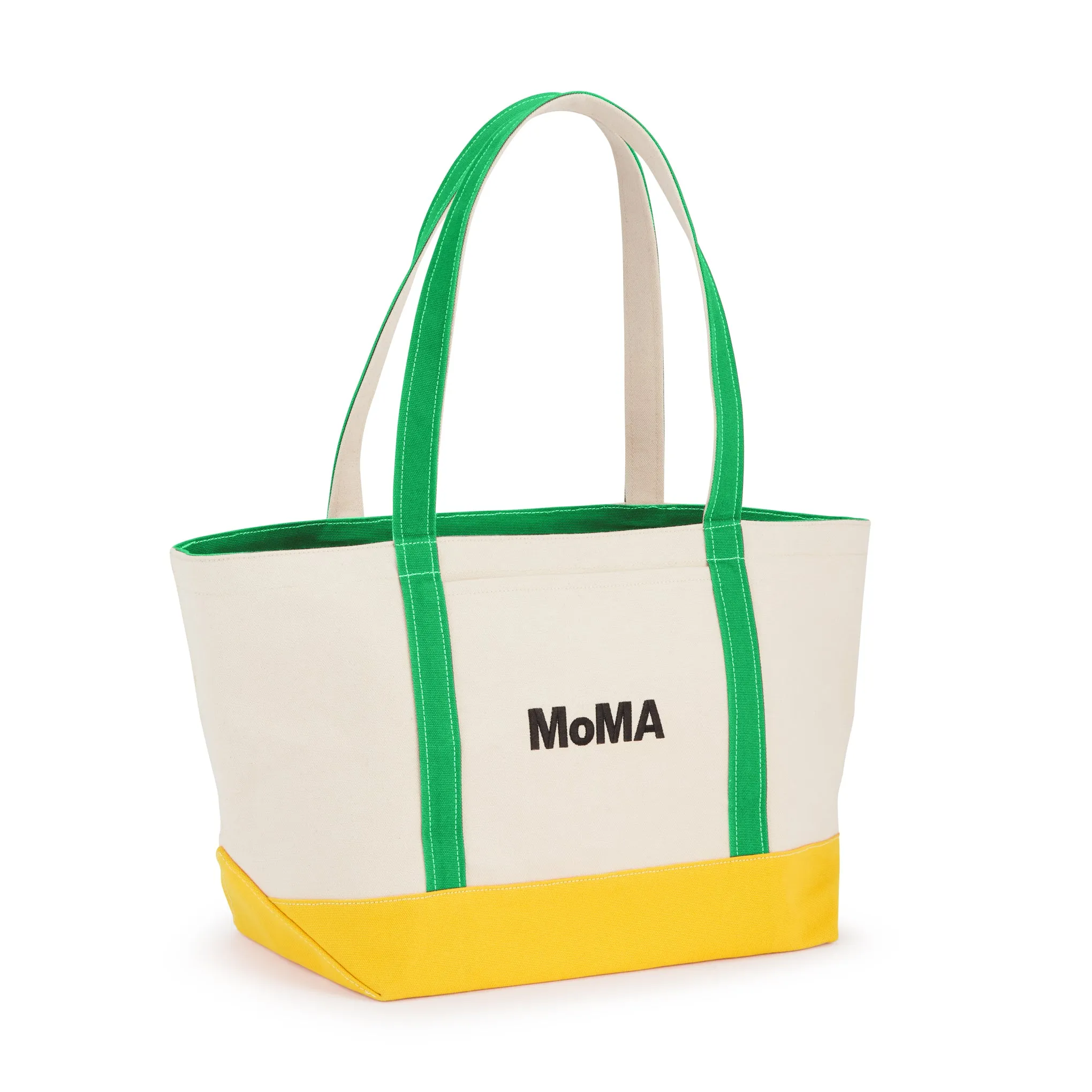 MoMA Baggu Heavyweight Canvas Tote - Green/ Yellow