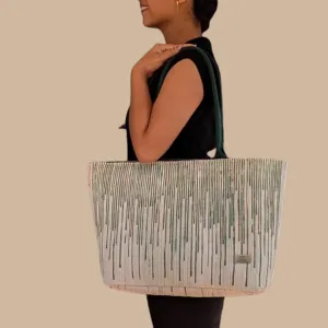 Multicolored Upcycled Handwoven Designer Office Tote (OTD1224-002) PS_W