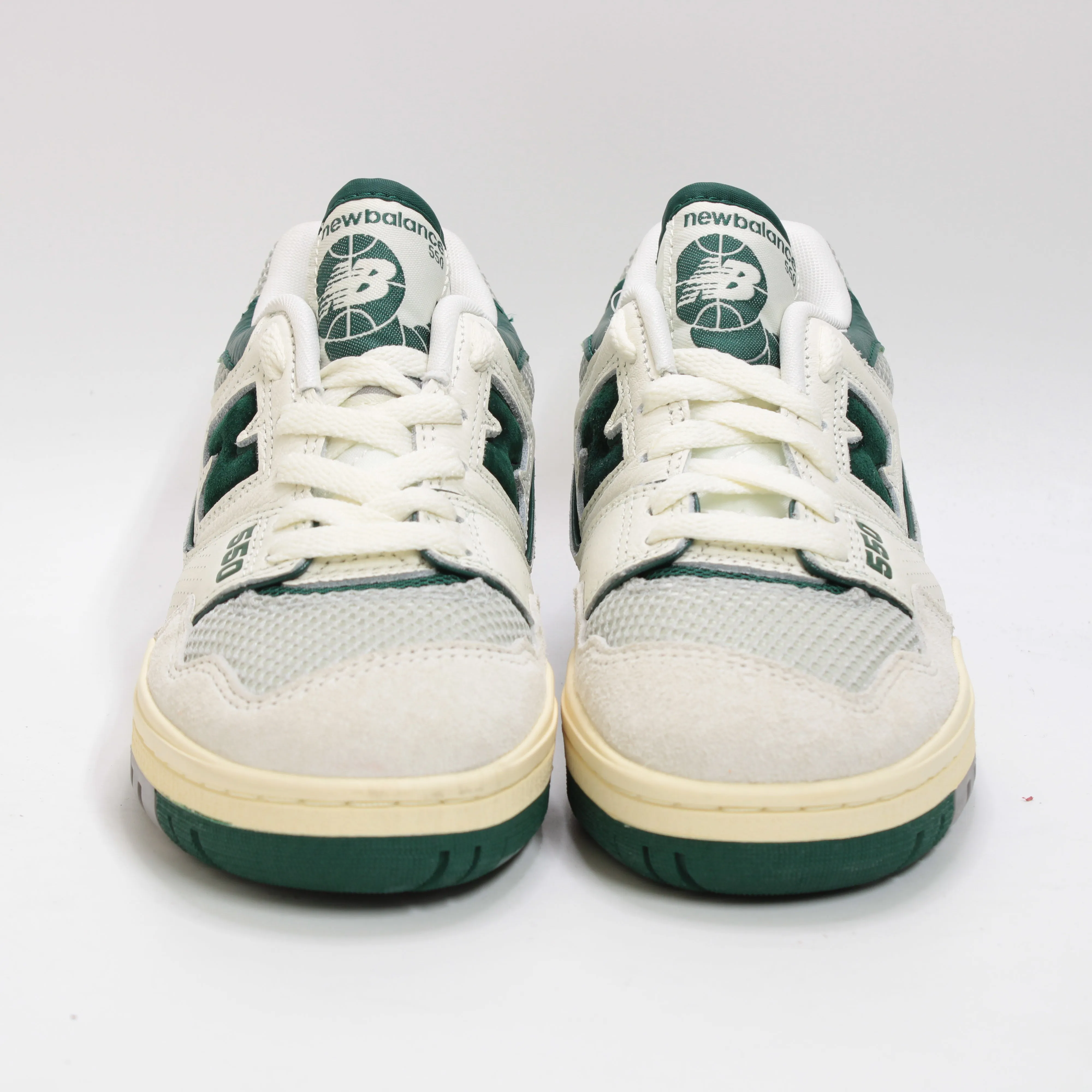 New Balance BB550 Trainers White Green Mesh