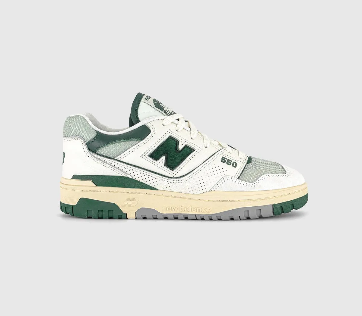 New Balance BB550 Trainers White Green Mesh