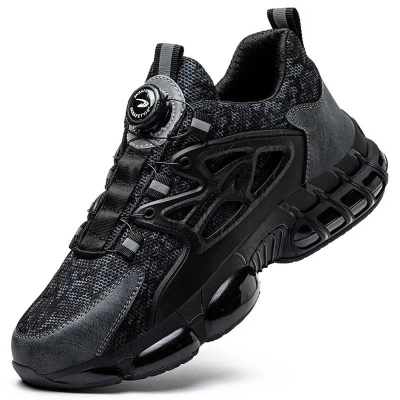 New Indestructible Rotating Button Work Sneakers Safety Shoes