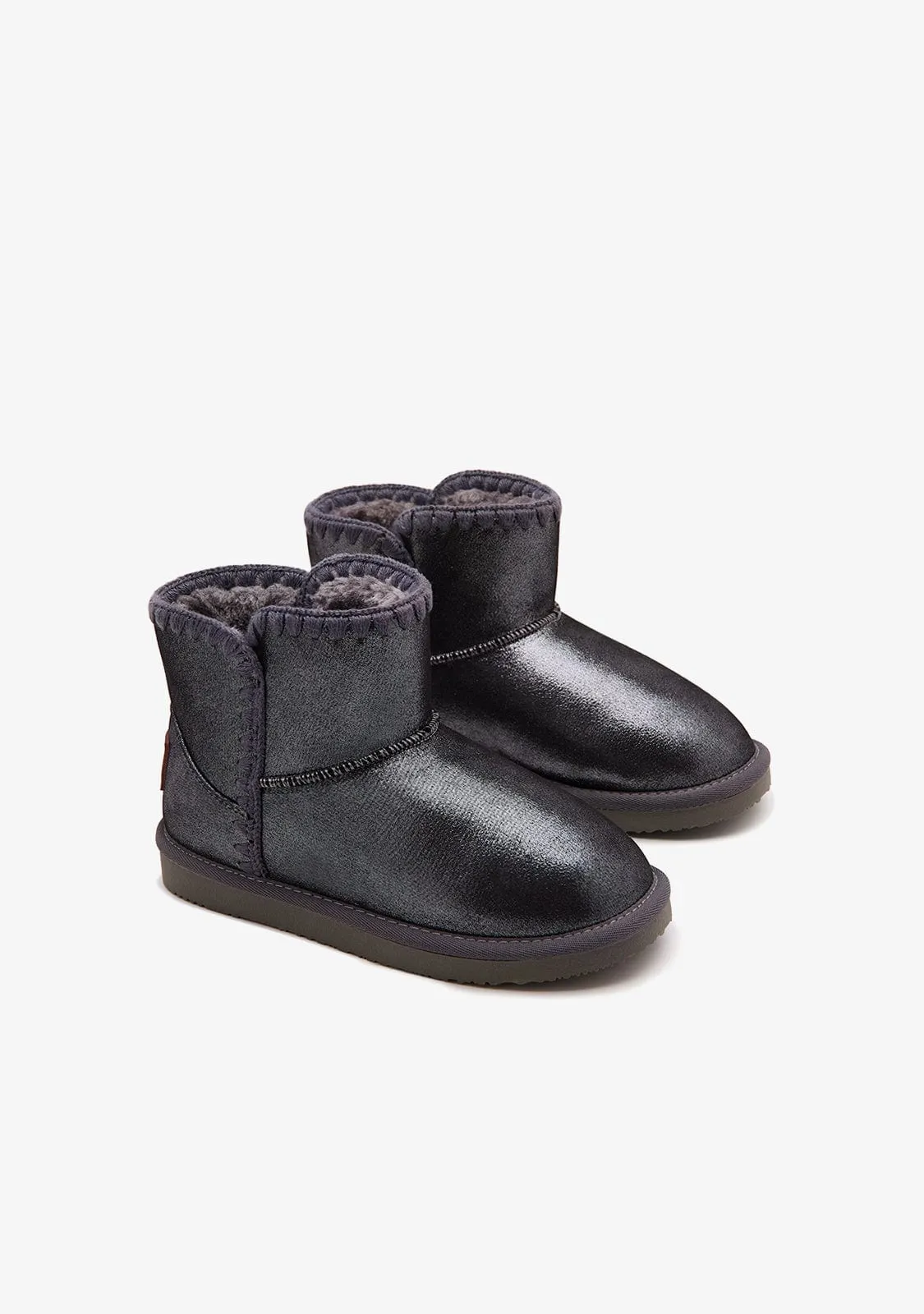 Pewter Embroidery Low Australian Boots B&W