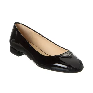 Prada Logo Patent Ballerina Flat