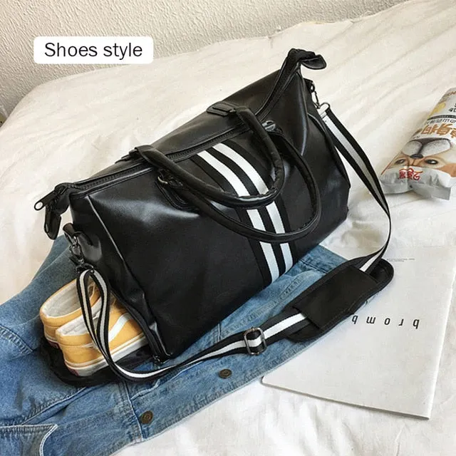 PU Leather Sports For Fitness Yoga Bags Women Travel Sport Handbag Crossbody Waterproof Training Gym Bags Shoes Storage XA932WD