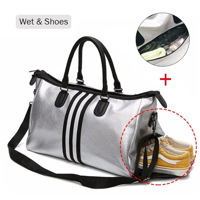 PU Leather Sports For Fitness Yoga Bags Women Travel Sport Handbag Crossbody Waterproof Training Gym Bags Shoes Storage XA932WD