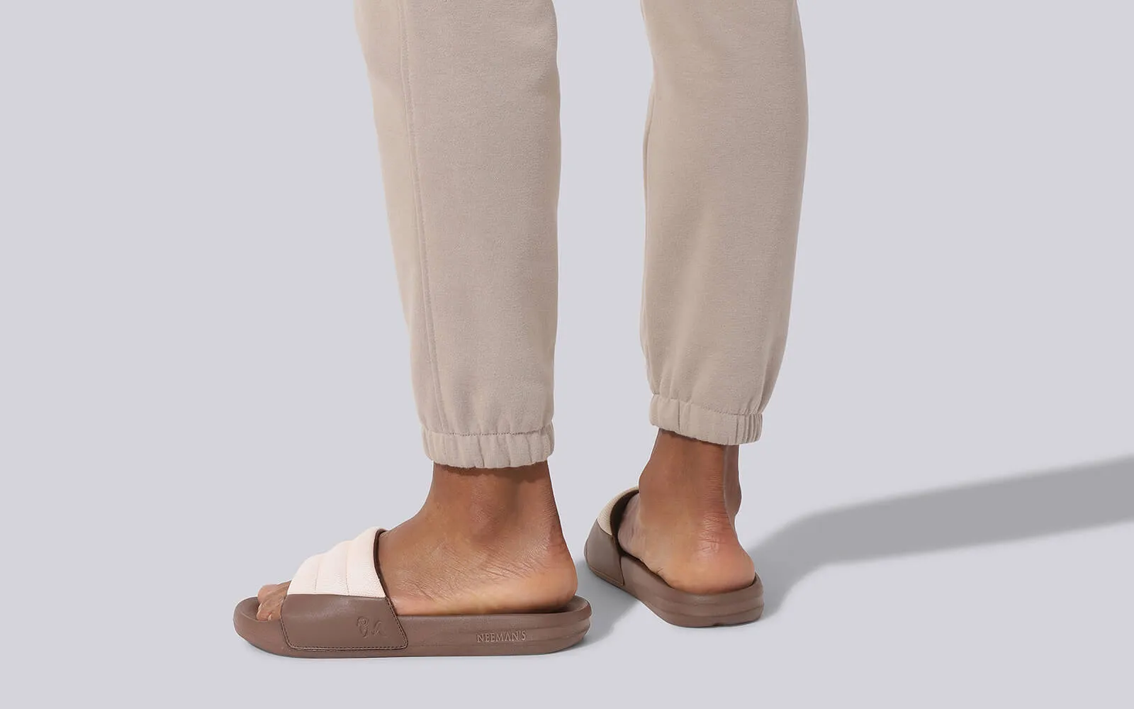Squooshy Slides for Men : Ivory-Brown