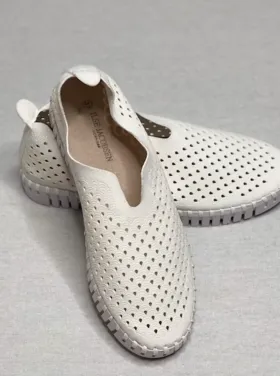 Tulip 139 Perforated Slip-On Sneaker in White