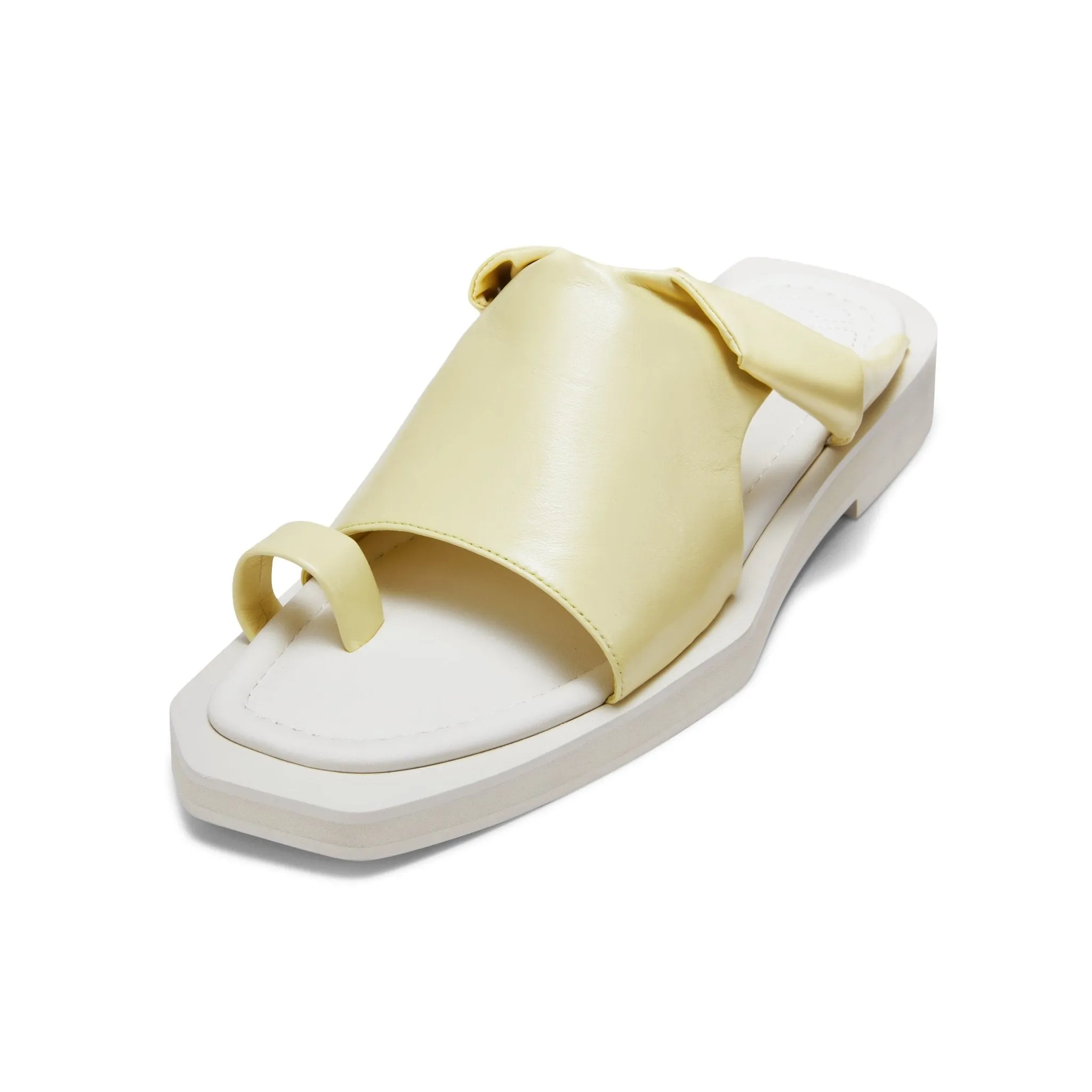 Twist Open Toe Cutaway Bottom Slippers in Yellow