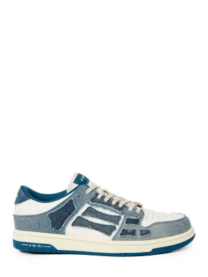 Vintage Denim Skel Top Low Sneakers (Slate Blue)