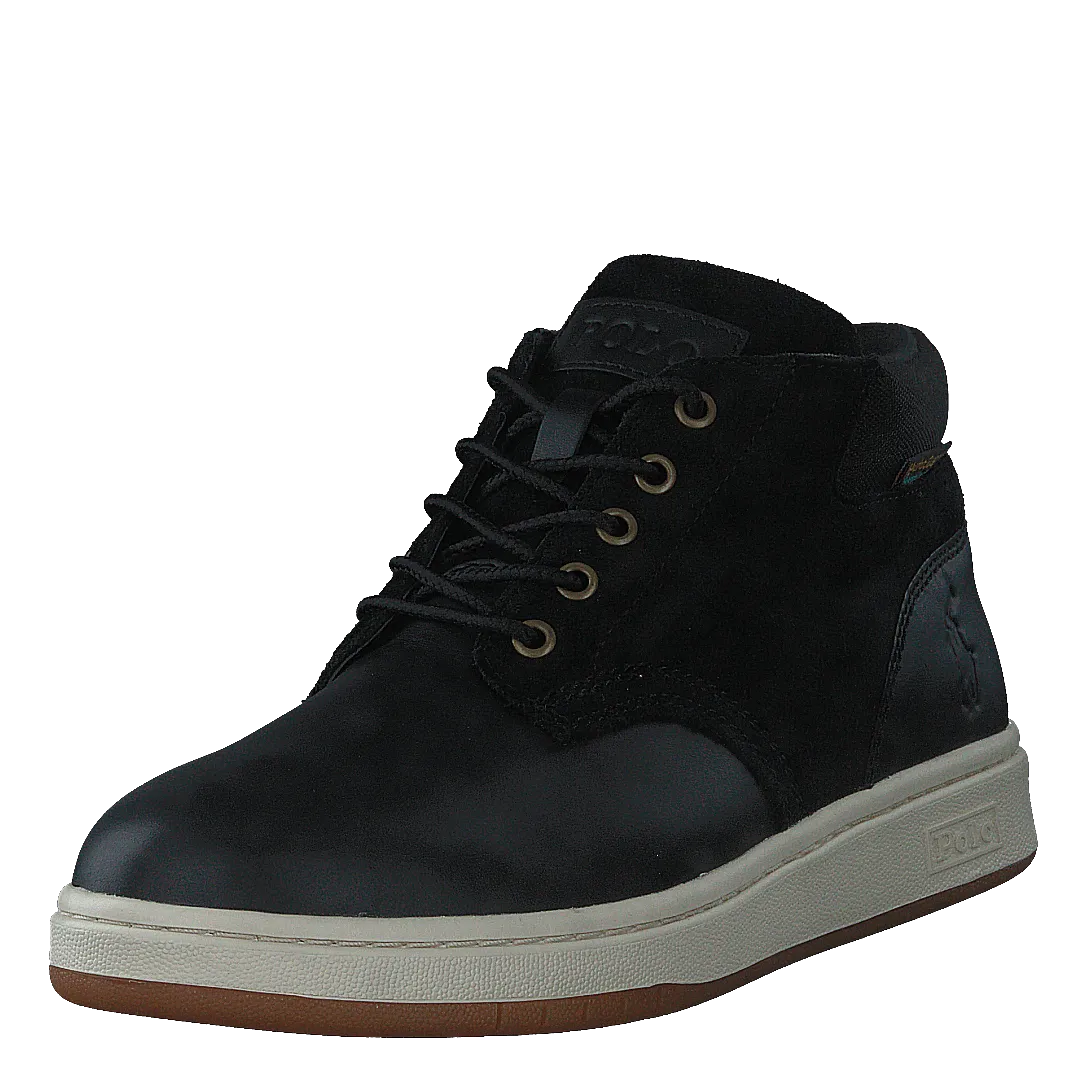 Waterproof Leather-Suede Sneaker Boot Black