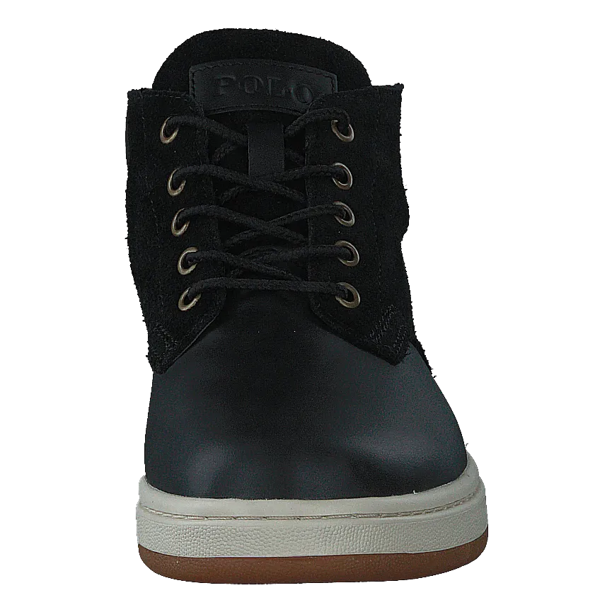 Waterproof Leather-Suede Sneaker Boot Black