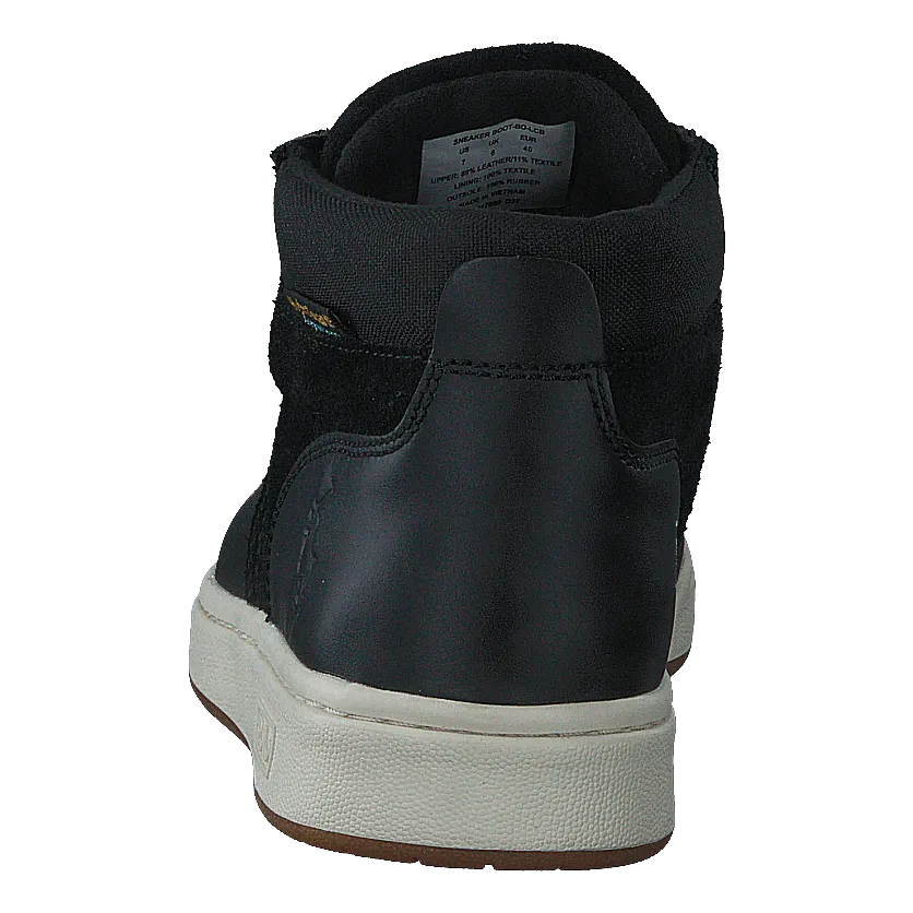 Waterproof Leather-Suede Sneaker Boot Black
