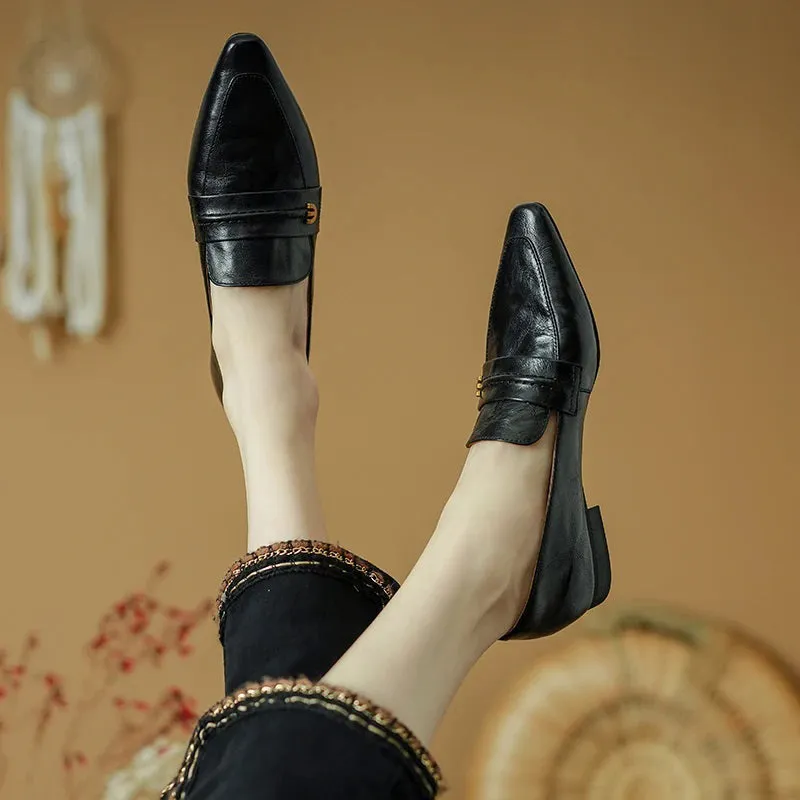 Women's Retro Style Flats for Work and Daily Wear