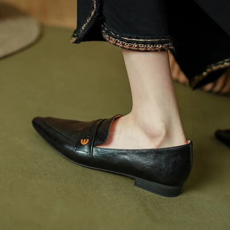 Women's Retro Style Flats for Work and Daily Wear
